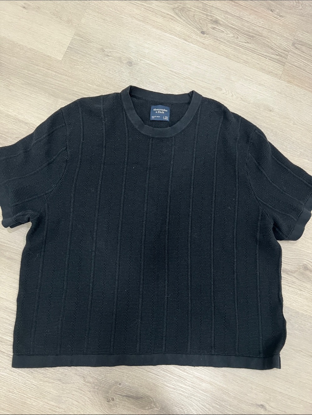 Abercrombie Black Textured Short Sleeve Sweater Tee